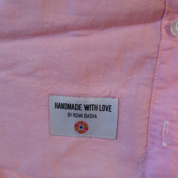 NWT Womens Romi Basha Pink Hamsa Button Down Shirt O/S* - Picture 4 of 6